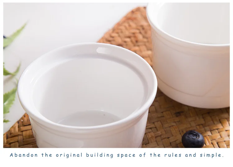 Chinese 4" 4.5" White Ceramic Soup Tureen Ladle