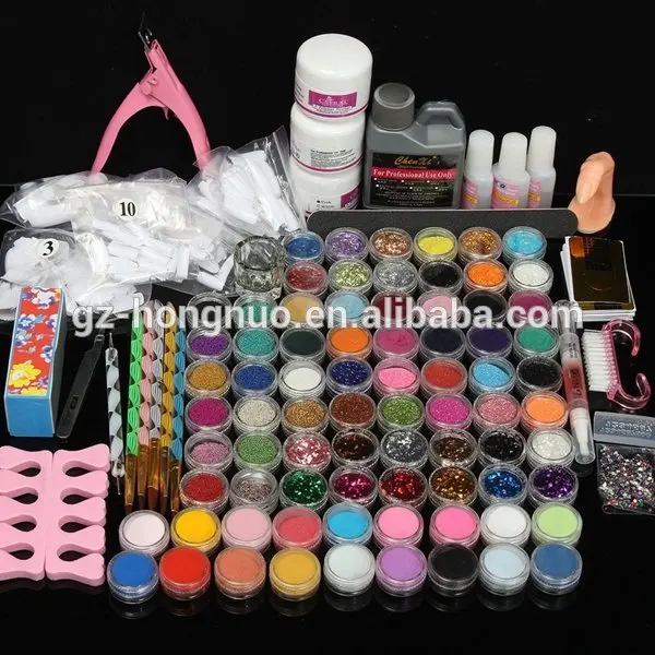 

Professional Nail Art Set 78 Colors Acrylic Liquid Glitter UV Powder Dipping File Brush Tips Tools NK015