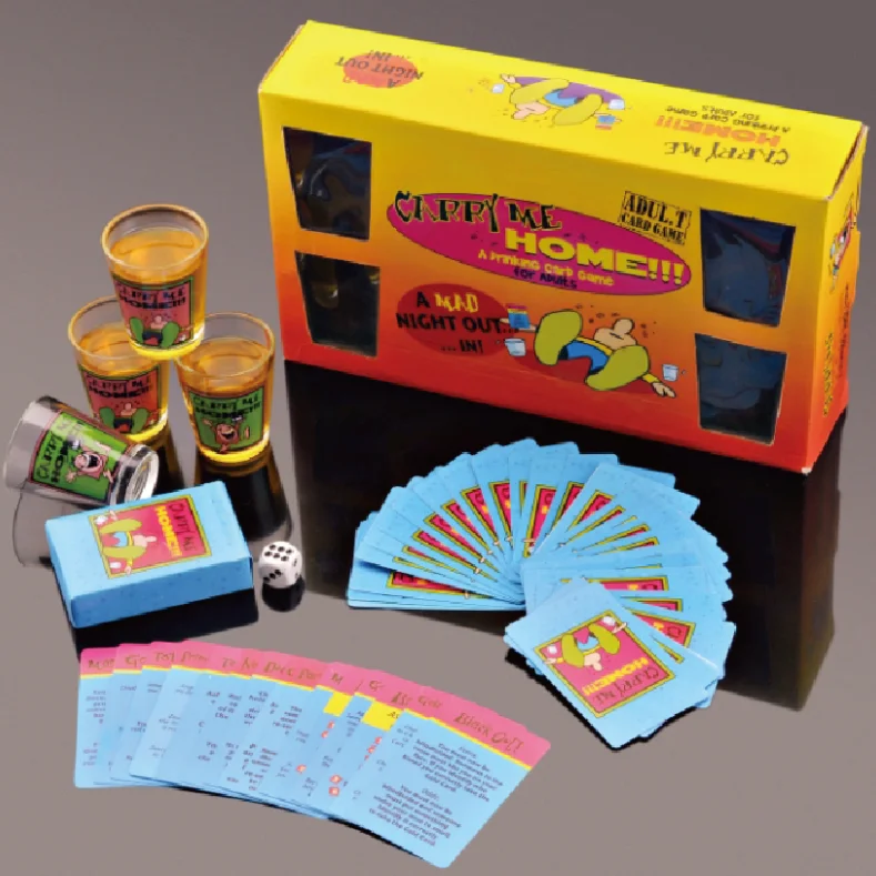 

party card drinking game with 4 shots for bar and adult party