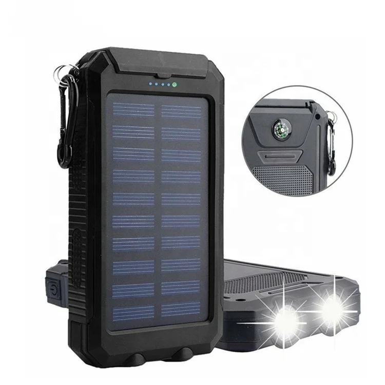 

10000mAh solar power bank fully waterproof power bank with highlight LED flashlight