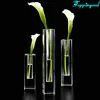 Cube Pillar Shape Crystal Flower Vase For Business Table Decoration