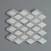 Thassos white diamond marble Mosaic with a gray border