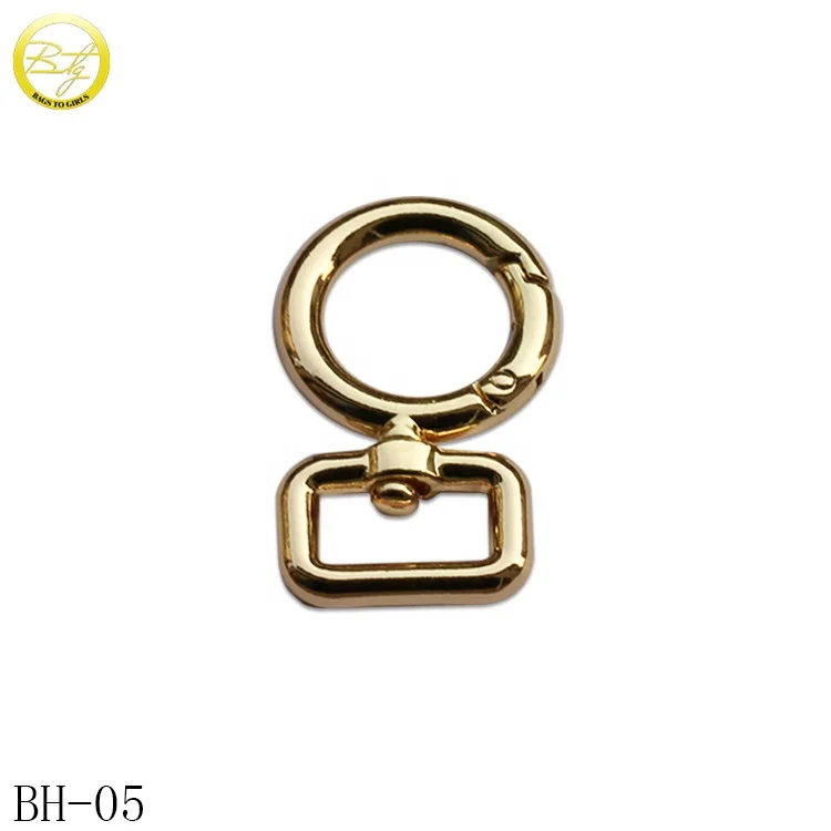 

Wholesale golden o ring hooks alloy webbing swivel spring snap hooks for bags, Gold/nickle/gunmetal etc