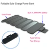 Portable Solar Battery Power Bank Charger 2000mAh with 5Pcs Solar Panel Solar Power Bank