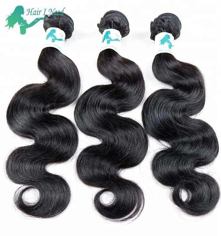 

Real Human Hair Bundles Body Wave Malaysian Virgin Hair Bundle Deals No Shedding No Tangle Natural Black Color Can Dyed 16 18 20