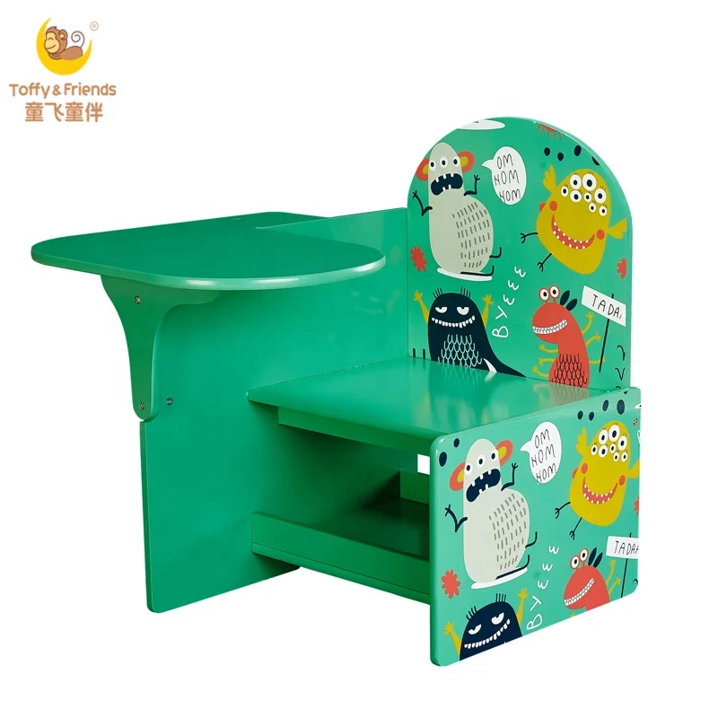
Toffy & Friends Monsters Kids Writing Desk and Chair with Storage Drawer 