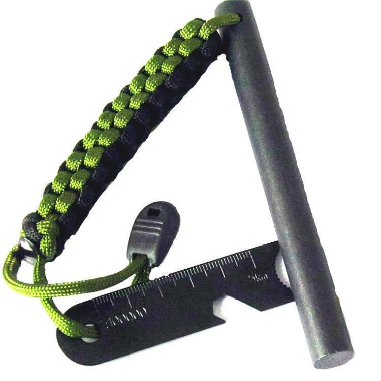 

AYP Outdoor Weave Pattern 5in1 Parachute Cord Survival Lanyard Set Ferro Rod 6 inch Fire Starter with Steel Striker, N/a