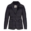 Water-repellent quilted nylon down and feather filled coat