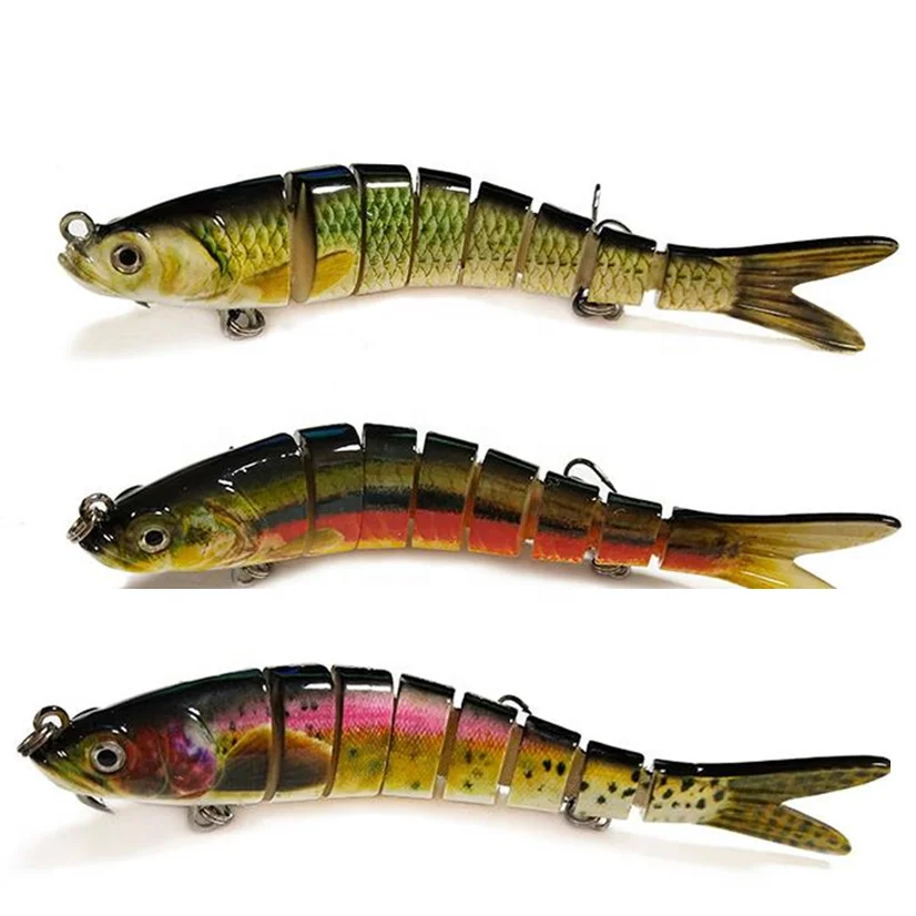 

3pcs/Pack Lifelike 8 segment fishing lure hard plastic swimbait for Muskie fishing 5.5in/ 103g, 10 color available