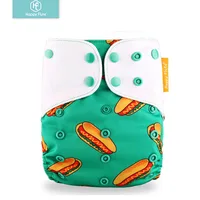 

Happyflute fast food hamburger new digital pattern baby washable cloth diaper reusable diaper