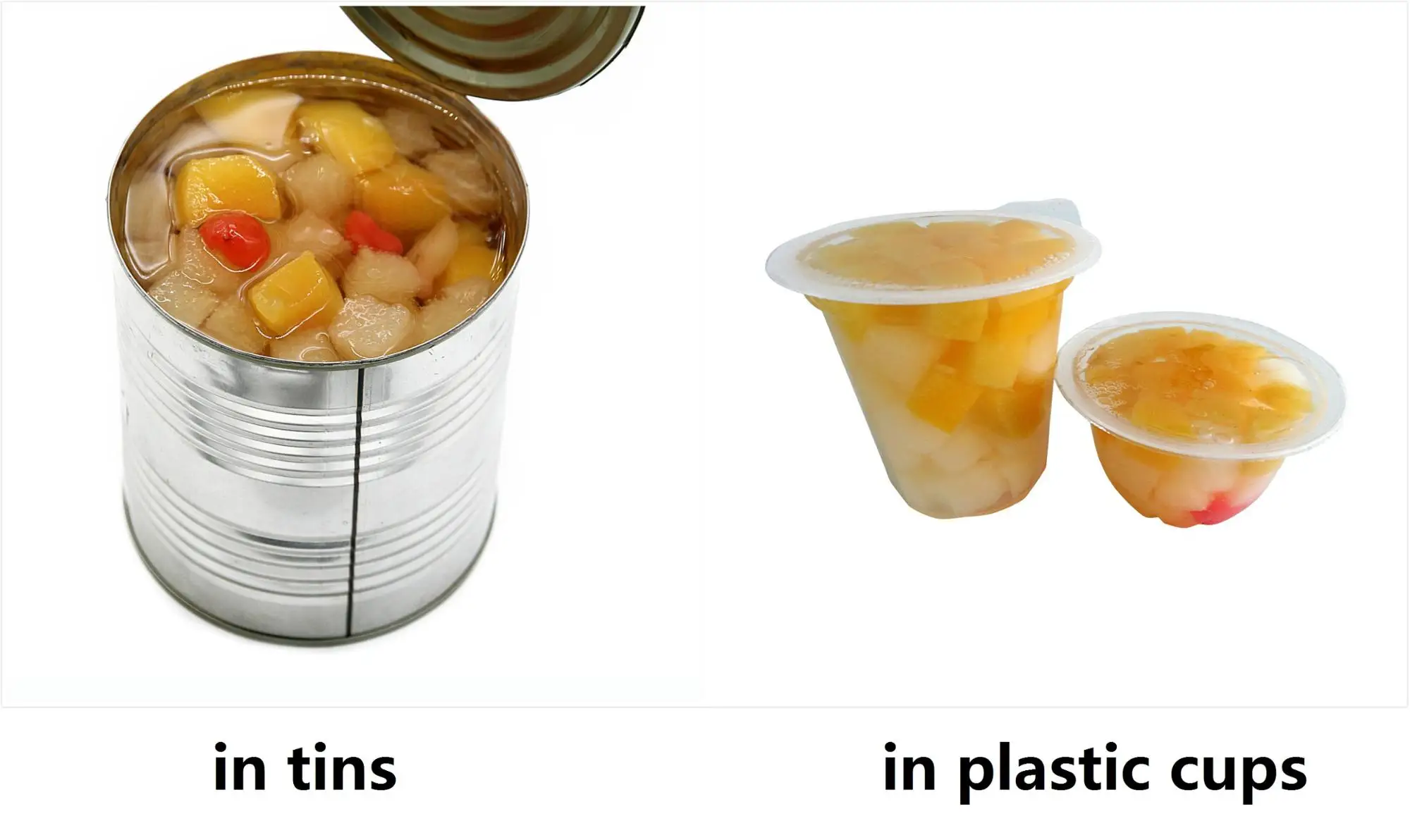Canned fruit cocktail/mixed fruits in light syrup or in heavy syrup in tins, View Canned fruit