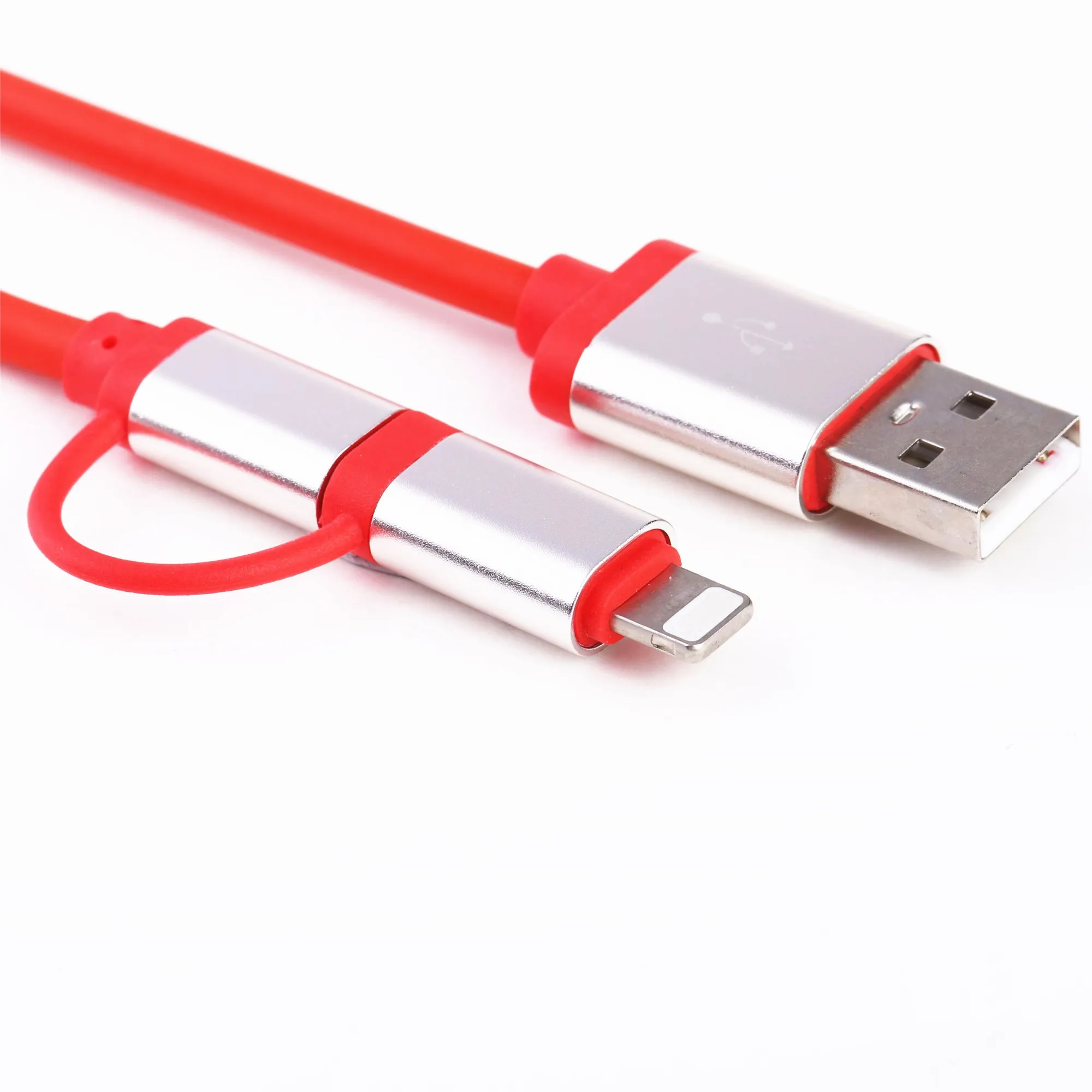 Aluminium Pvc 2in1 Usb Data Sync Charger Cable For Mobilephone - Buy ...