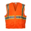 Wholesale Polyester Mesh Fabric 2" Reflective Tape Fluorescent Orange-red Vest for Work on Night