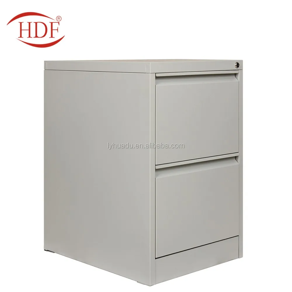 White 2 Layer Sliding Door Filing Cabinet Steel Office Furniture ...