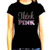 Think Pink Breast Cancer Awareness Ladies Rhinestone T shirt