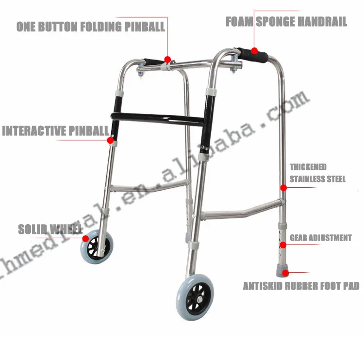 Mobility Silver Drive Medical Aluminum Handicapped Stair Walkers With