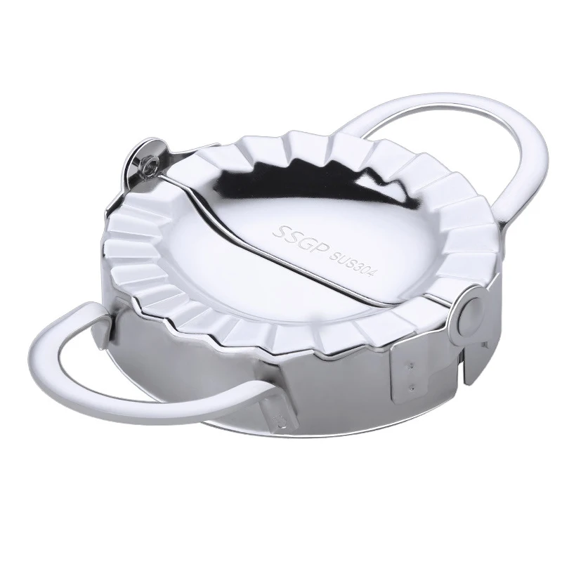 

Kitchen Pastry Tools Empanada Press Pie Ravioli Stainless steel Dumpling Mold Cutter set, Silver