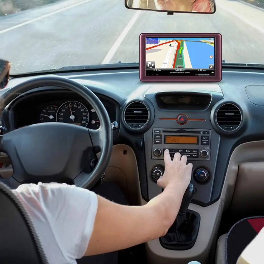 Vehicle GPS Navigator 7 inches SAT NAV Lifetime Map Update Spoken Turn-to-turn Navigation System for Cars GPS for Car 