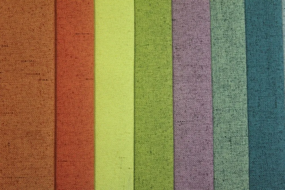 Linen Look 100 Polyester Plain Woven Fabric For Sofa,100 Polyester