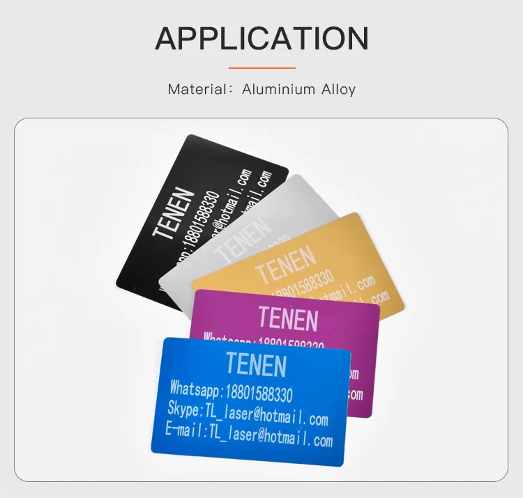business cards blanks Laser mark engraveable Aluminum alloy 100pcs 