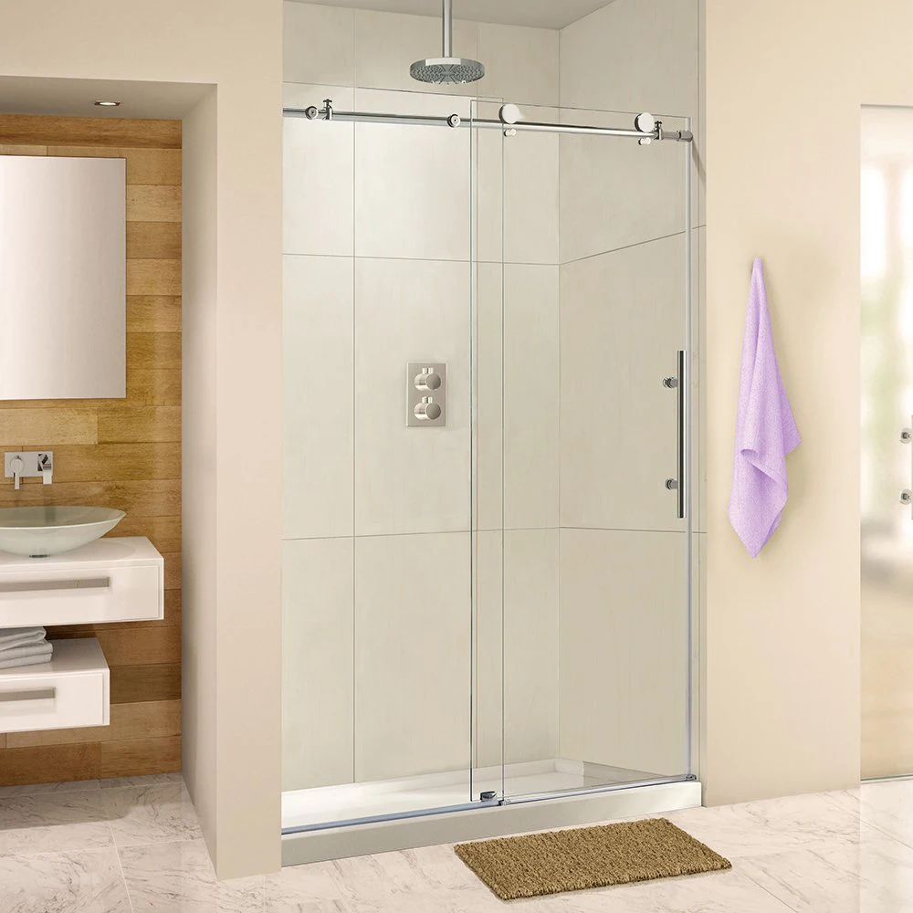 Kinmade Stainless Steel Frameless Glass Sliding Shower doors Bathroom Screen