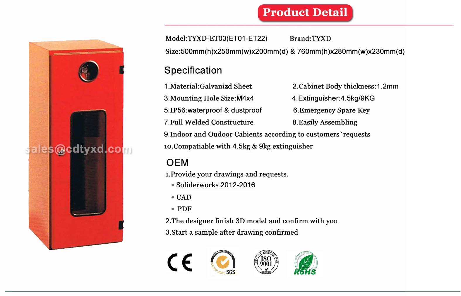 Oem Iron Fire Extinguisher Cabinet With Glass Door Buy Iron Fire