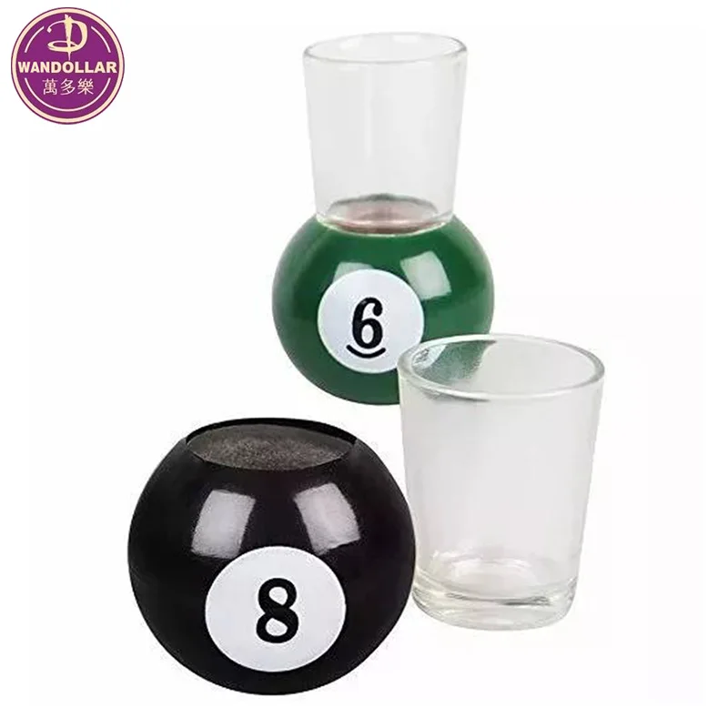 10 Pool Table Billiard Novelty Shot Glasses Ball Drinking Game Serving Tray Set 