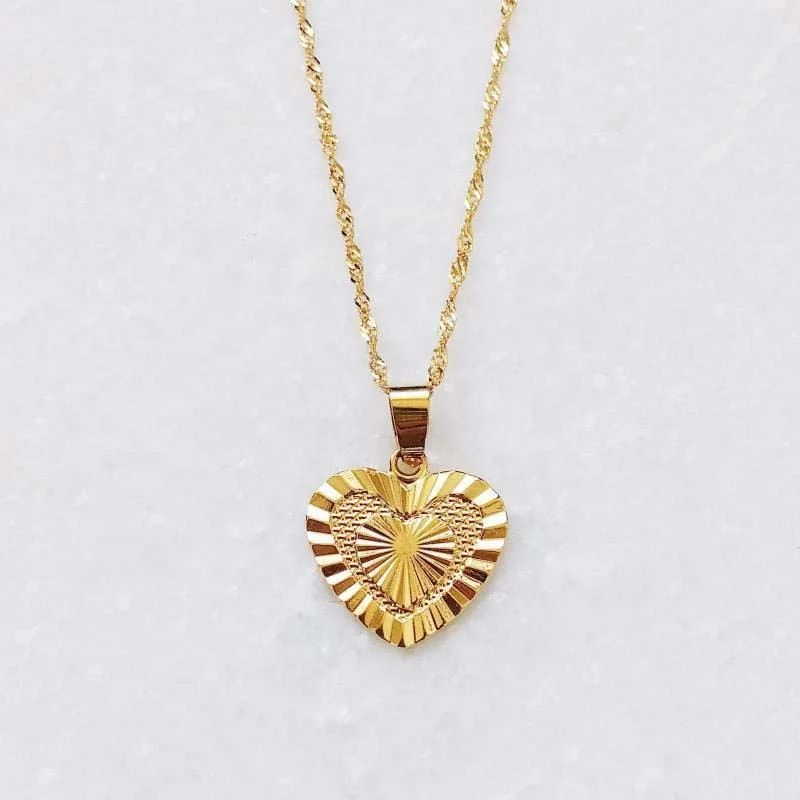 

LOZRUNVE Custom 925 Sterling Silver Love Heart Shaped Plain Pendant, Gold