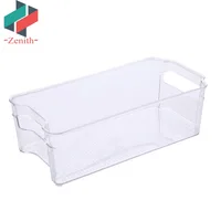 

ZNF00002 Clear Plastic Stackable Fridge Organizer Storage Bins for Kitchen Refrigerator Freezer Pantry and Cabinet