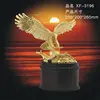 Gold Plating Metal 3D Eagle Model Statue with Wooden Base