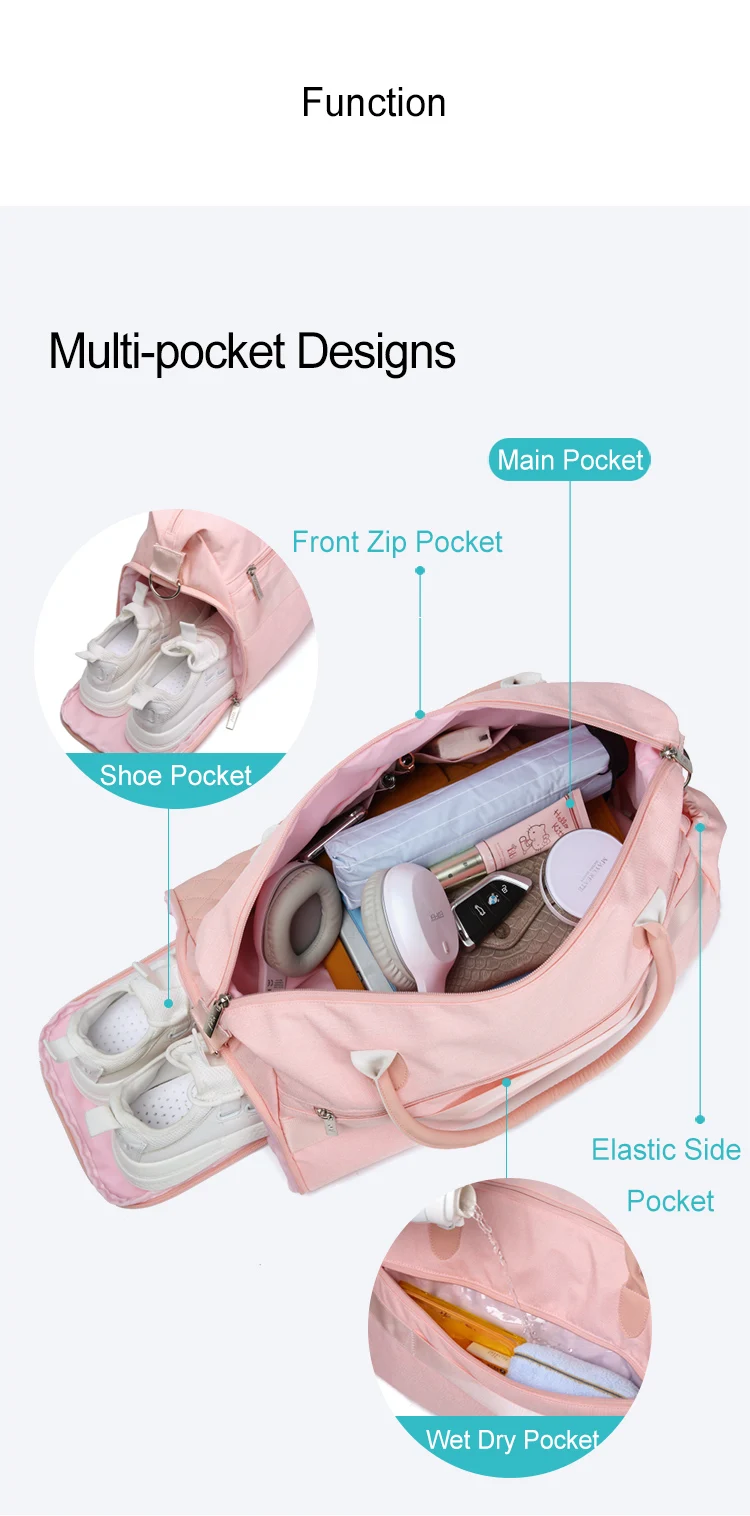 Custom Sports Gym Bag Waterproof Gym Duffle Bag Weekend Travel Bag