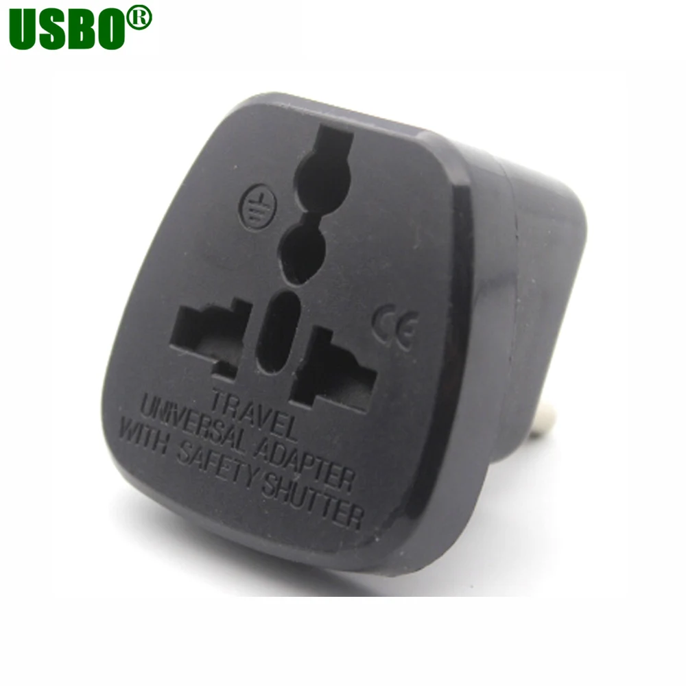 Universal 3 Round Pin Travel Plug Adapter For South Africa India Russia