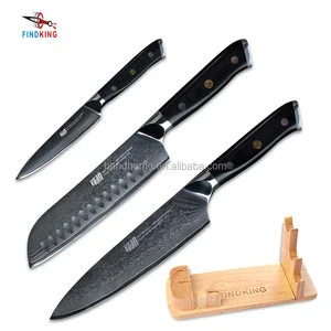 Image of FINDKING G10 handle 67 layers damascus steel kitchen knife set with 8 inch chef knife