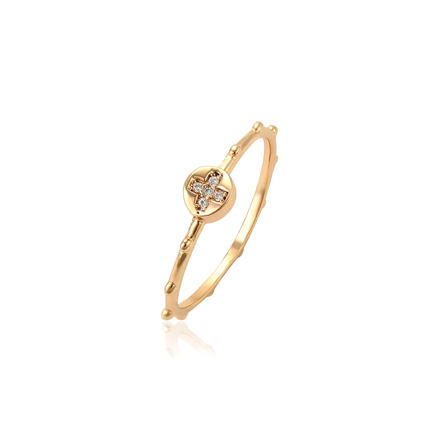15211 Xuping fashion design 18K gold color Synthetic CZ cross ring