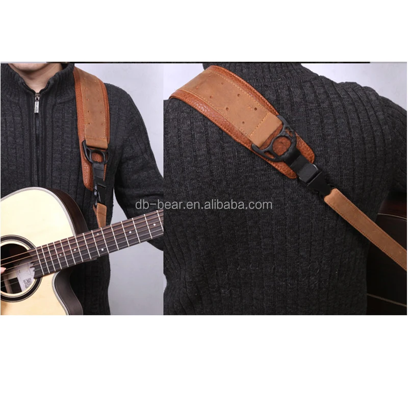 
leather padded guitar strap 