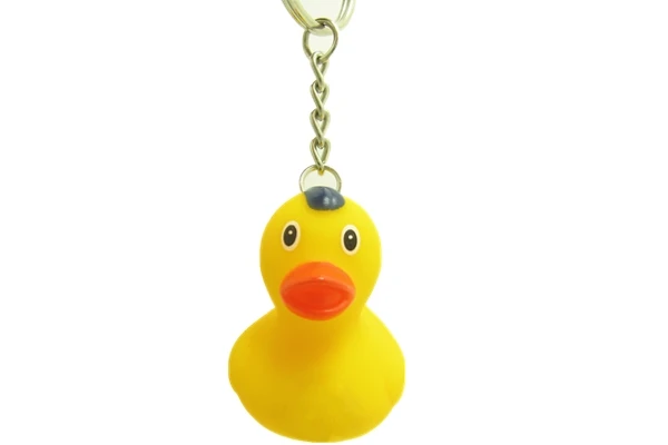 Small size little rubber yellow duck keychain