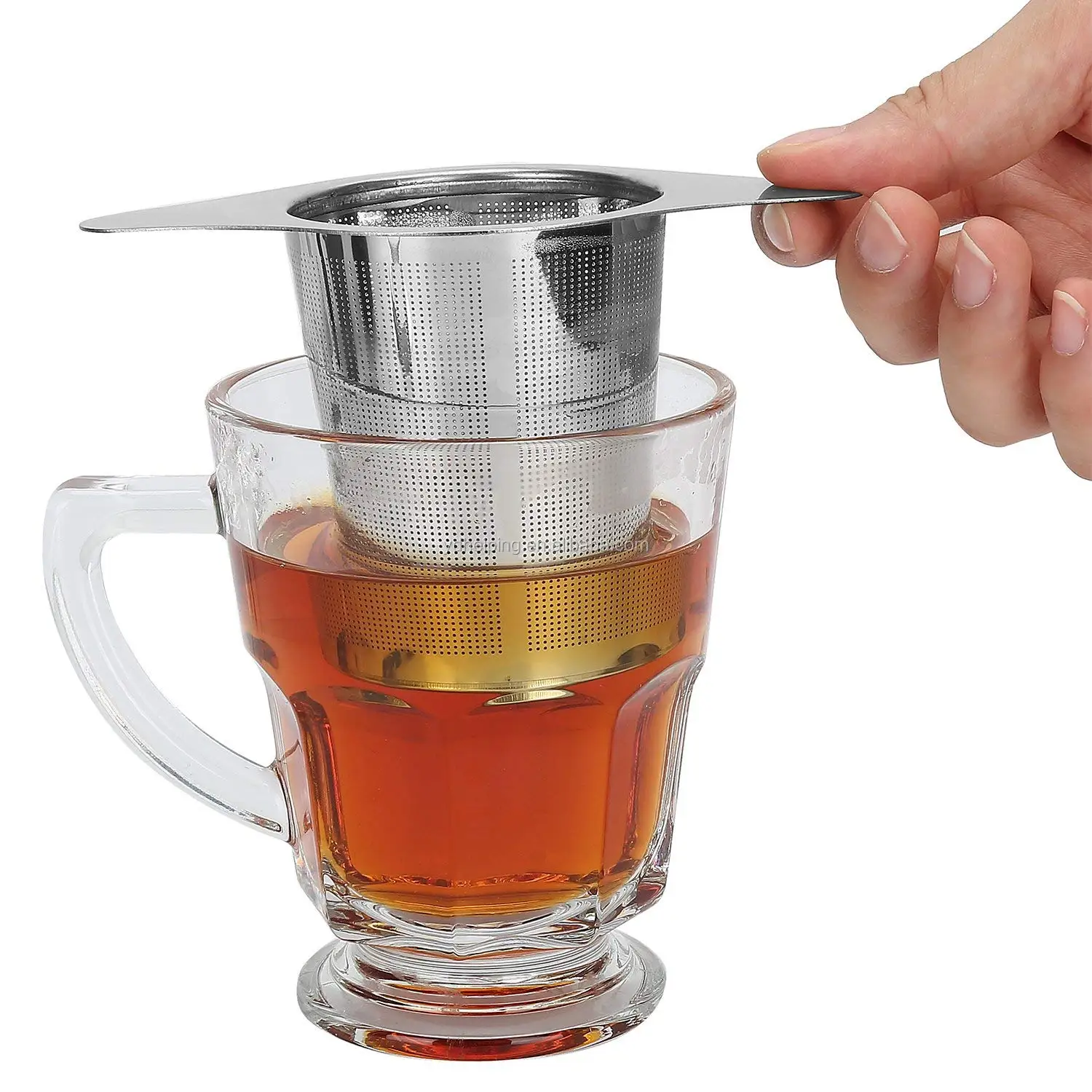 Pack 3 Tea Infuser Set With 304 Stainless Steel Tea Filter With Double Handles For Hanging On