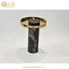 sculptural Round One Kings lane pillar side table marble coffee table