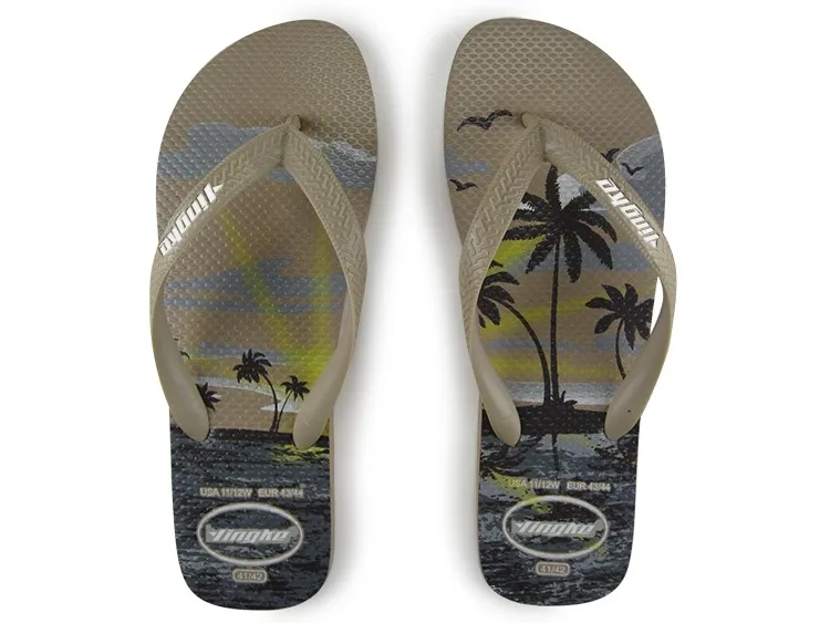 Popular china cheap beach personalized slippers men rubber flip flops factory
