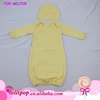 New design! Infant Girls Solid Long Sleeve cotton Gown Baby Blank Cotton Evening Long Gowns For kids beanie set