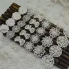 cream white Beaded Pearls Rhinestones Flower Layers Glitter Tulle r Lace Ribbon Applique Trim Venise Sewing on craft