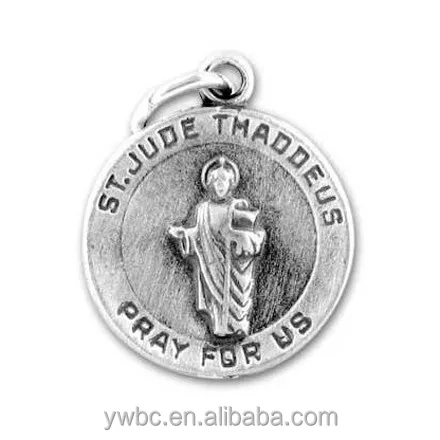 

Fashion antique silver plated religious St Jude Thaddeus pray for us circle pendant lucky charm