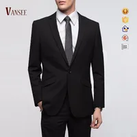 

Italian style two slanted pockets formal business single breast one button suit for men