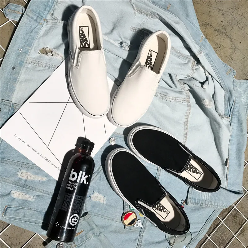 
High Quality White Men shoe canvas sneaker Flat mens breathable slip on shoes 