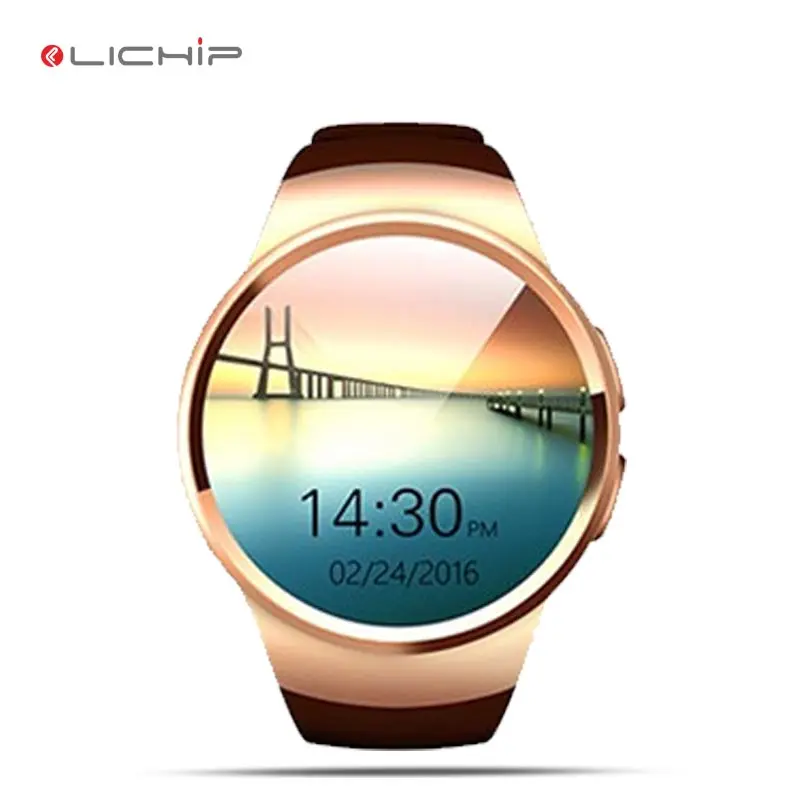 LICHIP wholesales support IOS and android round screen KW18 smart watch