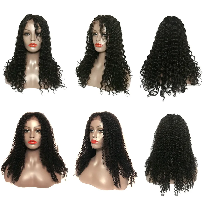 

afro kinky straight deep curly water loose body wave wavy human hair full lcace front wig, Accept customer color chart