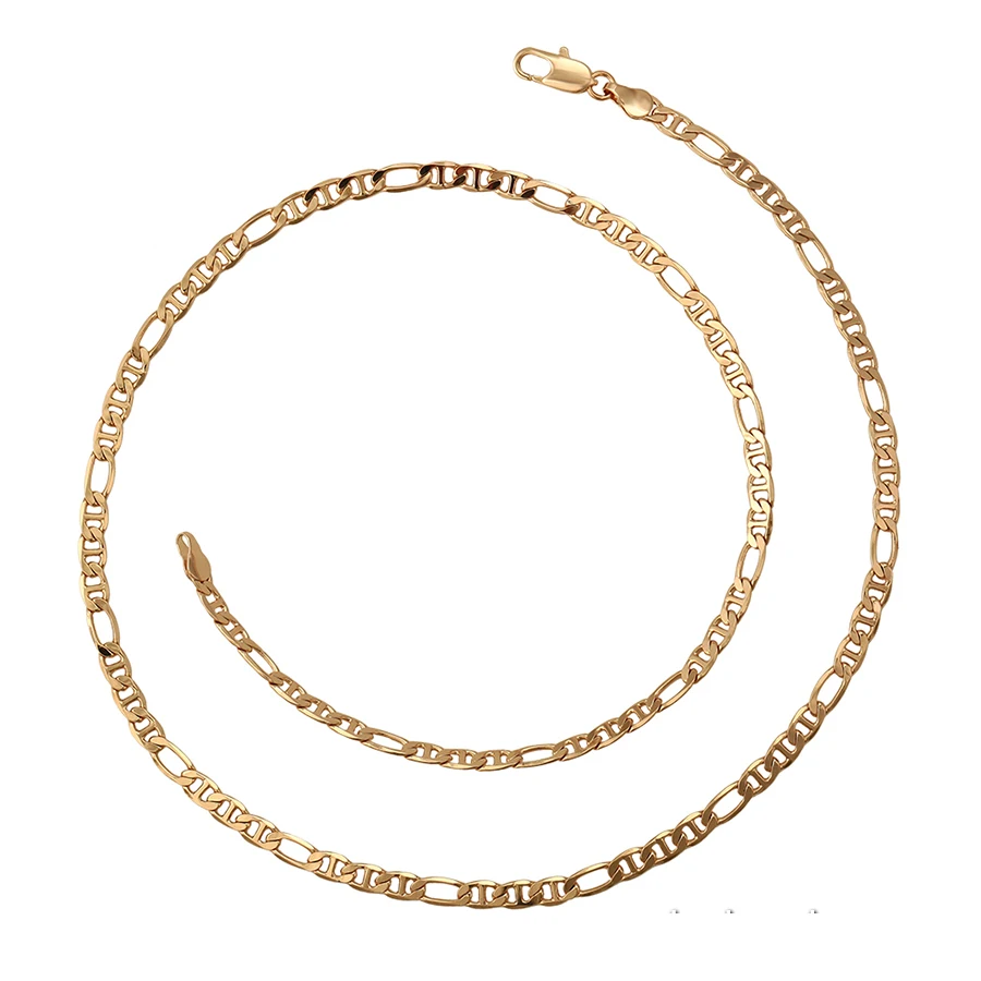 

45575 Xuping cuban link Jewelry 18K Gold Plated Simple Style Chain Necklace