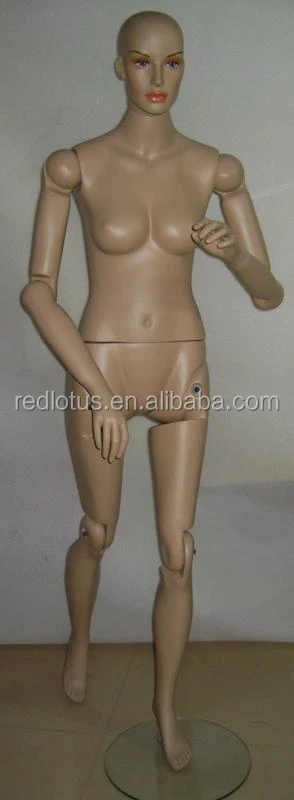 

museum display movable female mannequin, White