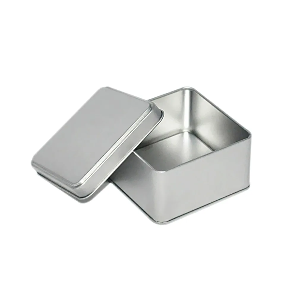 Custom Square Silver Tiny Metal Trinket Tin Box With Lid Buy Square Metal Box With Lid,Silver