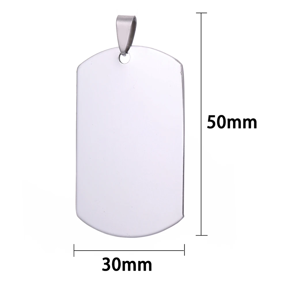 

Necklace Accessories Stainless Steel Metal Dogtag Silver Charm Pendant